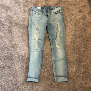 Size 25 light wash distressed jeans